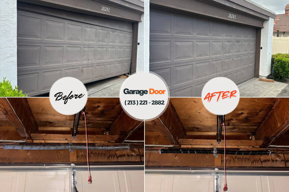 Before and after: garage door repair Port Washington, WI